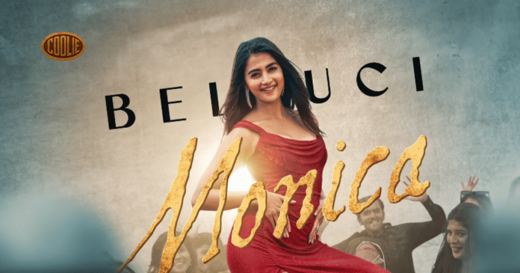 Monica Song Poster from Coolie: The Power House featuring Rajinikanth & Shobin