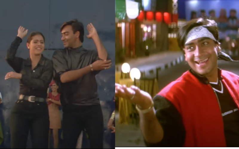 Young Ajay Devgn dancing with Kajol in Ishq
