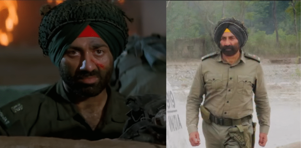 Sunny Deol in Border and Border 2 movie collage